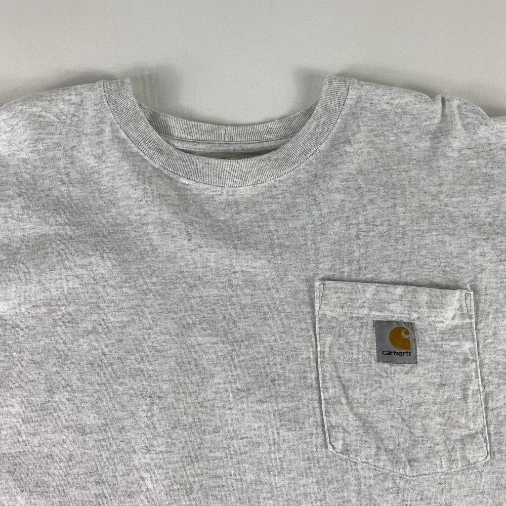 Carhartt Shirt Mens 2XL Gray Original Fit Pocket Tee Workwear K87 Ash